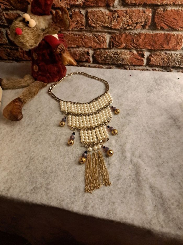 Collier original blanc et doré - photo numéro 8