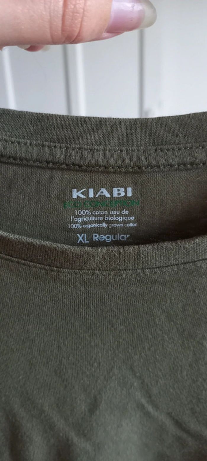 T-shirt basique regular uni kaki kiabi XL - photo numéro 3