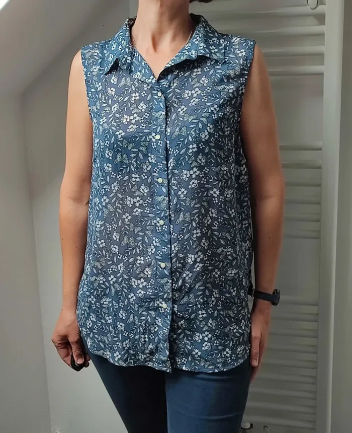 Blouse effet chemise sans manche 38/40 - photo numéro 5