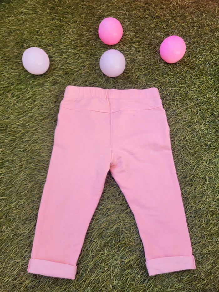 Pantalon coton souple rose 12 mois