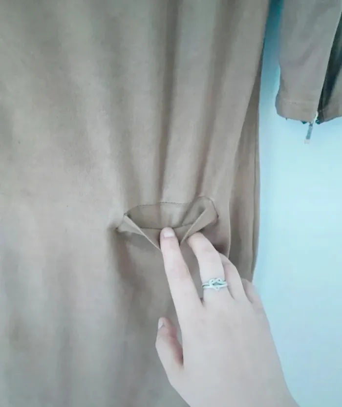 Robe daim avec clou et strass manches trois quart femme c - photo numéro 2