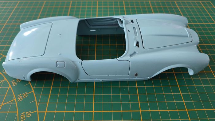 Carcasse carrosserie bleu miniature Bburago Burago Lancia Aurelia B24 Spider 1955 1/18 1/18e #B87 - photo numéro 5