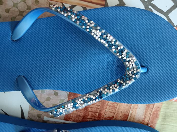 Claquettes bleu à strass 39 - photo numéro 3