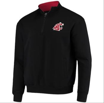 Import US Veste à col zippé avec logo Colosseum Tortugas des Washington State Cougars - Noire.