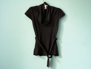 Pull Tunique ceinture femme 36 S Promod TBE noir manches courtes