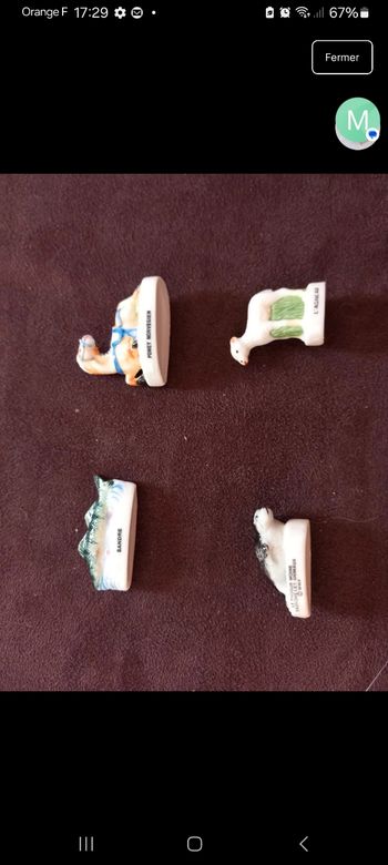 Lot 4 fèves - Animaux 