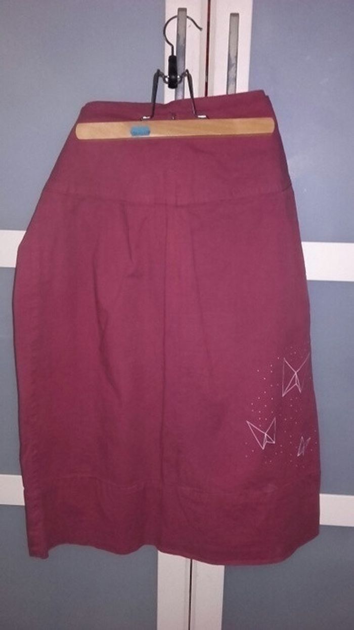 Jupe trapeze framboise