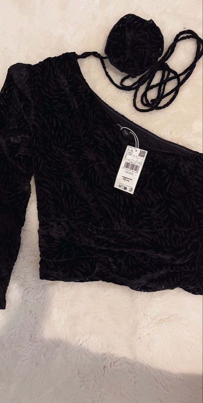 Blouse velours asymétrique - photo numéro 3