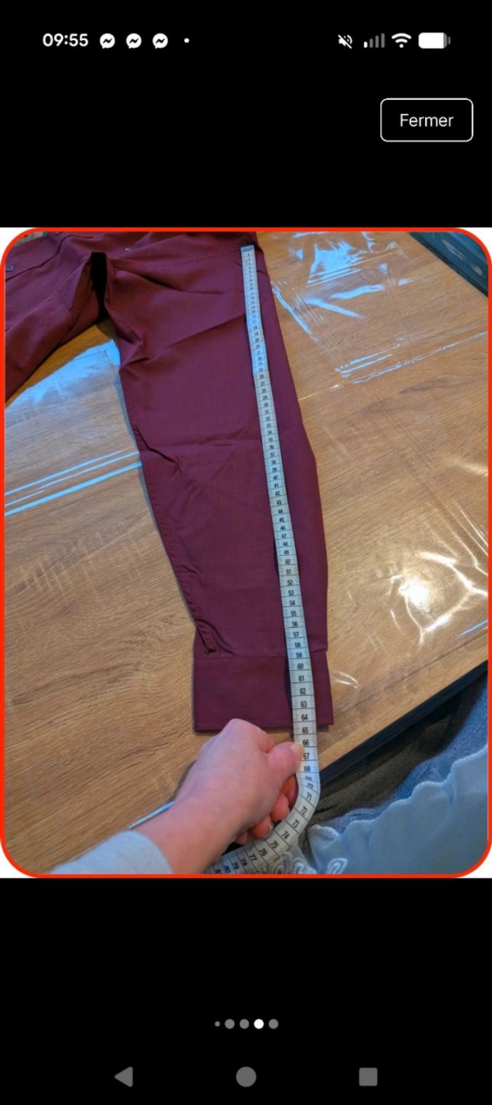 Chemise Laurent Cerrer - Bordeaux - T4 (XL) comme neuve - photo numéro 9