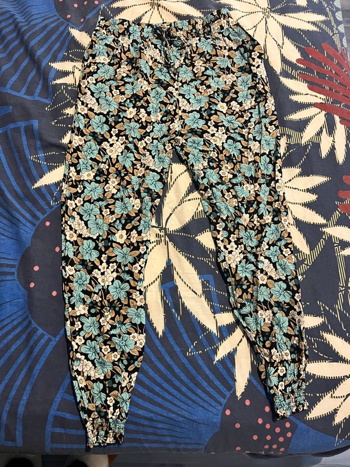 Pantalon fluide élastique fleuri - photo numéro 2