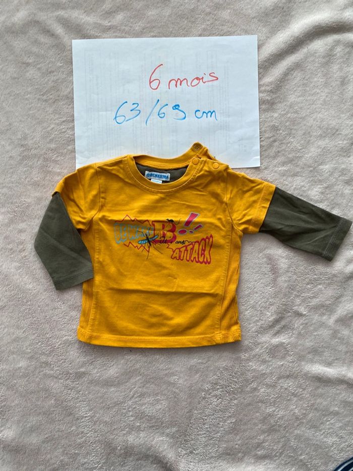 Lot 6 T-shirts manches longues - Disney, Orchestra, Catimini et autres - 6 mois - TBE - photo numéro 5