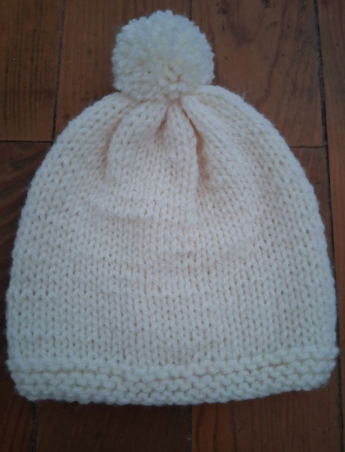 Bonnet bébé fait main taille 3/6 mois - photo numéro 2