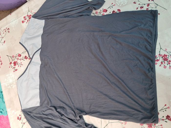 Beau haut / tee-shirt yoga, méditation, sport gris avec motifs nature - T40/L - Domyos - photo numéro 2