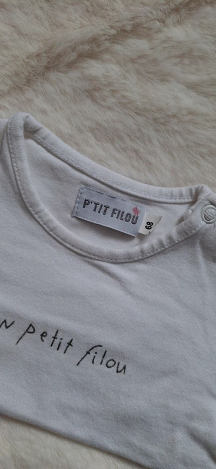 T-shirt manches courtes P'tit filou taille 6 mois - photo numéro 4