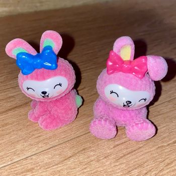 Lot 2 figurines lapin velours