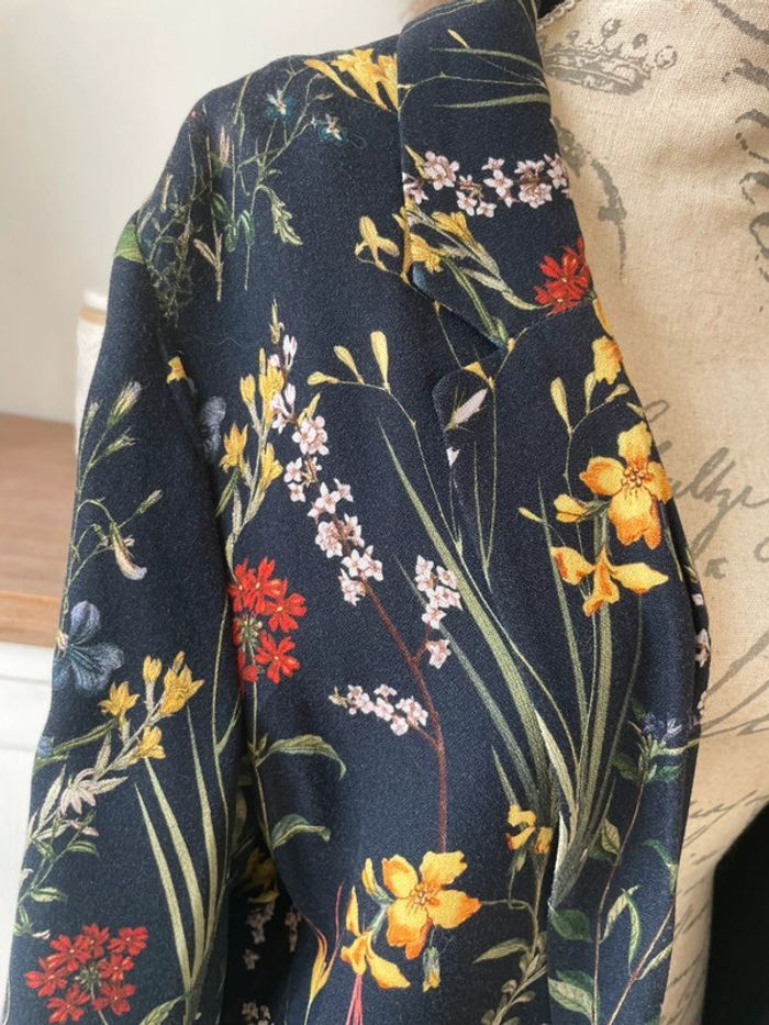 Veste marine fleuri Camaïeu - photo numéro 2