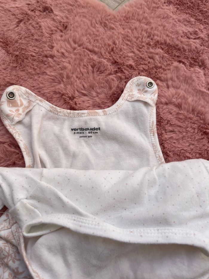 Ensemble bébé fille salopette et bodie 3 mois - photo numéro 5