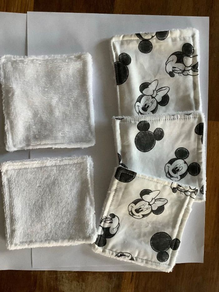5 lingettes lavable disney mickey minnie