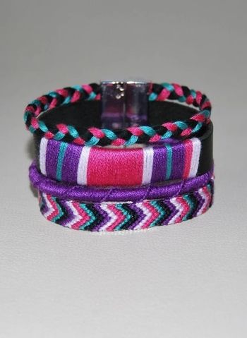 Manchette brésilienne multi-rangs rose violet