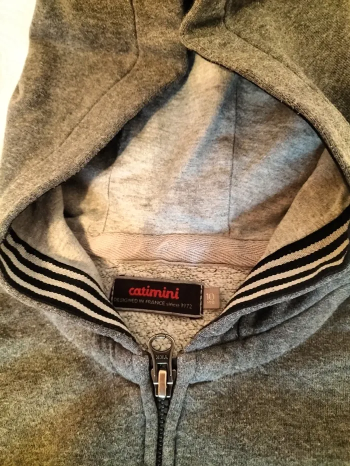 Sweat gris Catimini - sans manche - 10 ans - photo numéro 3