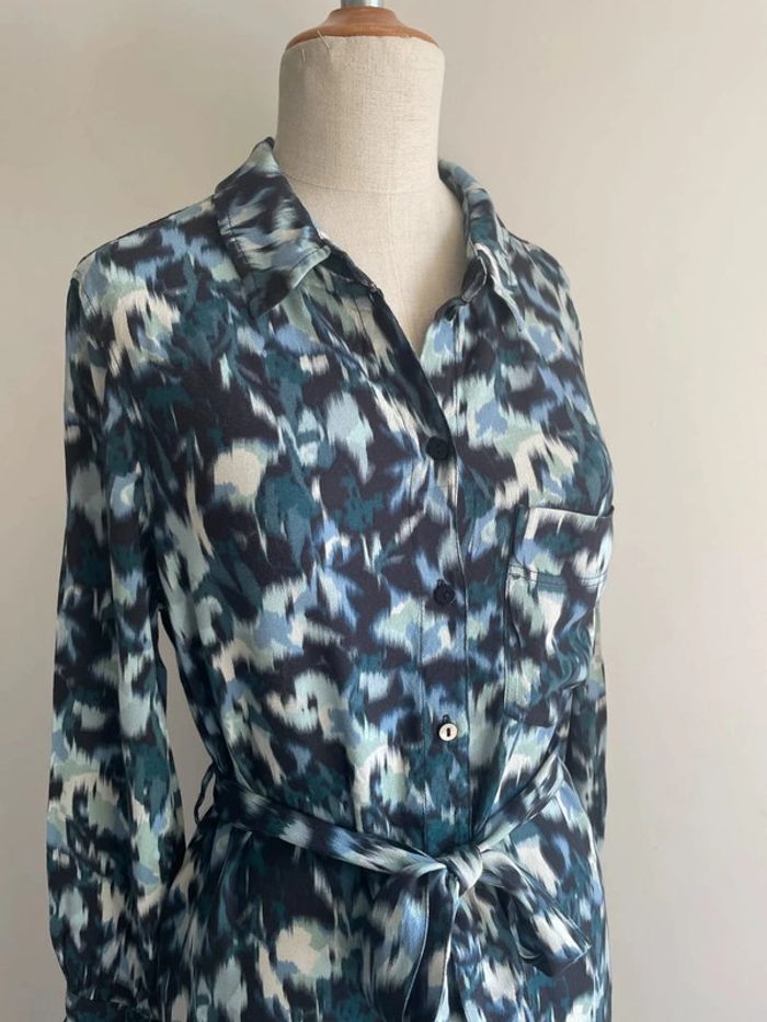 Robe bleue à imprimé – Mango, taille S - photo numéro 2