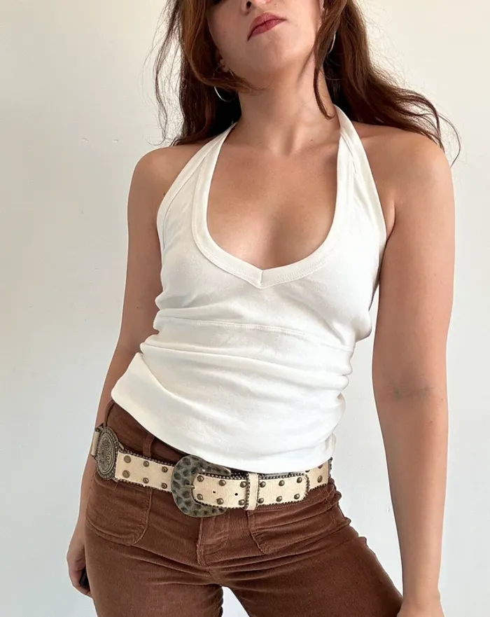 Ceinture vintage Y2K années 2000 beige à bijoux - photo numéro 6