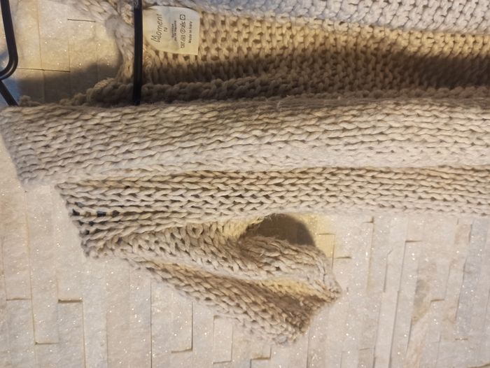 Gilet Femme Grosse Maille Crème Taille Unique - photo numéro 3