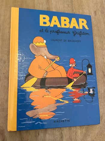 Livre ancien vintage Babar et le professeur Grifaton Hachette éléphant album bd
