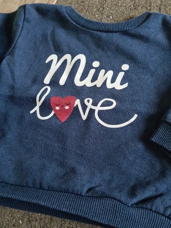 Pull mini love 6 mois Marine in extenso
