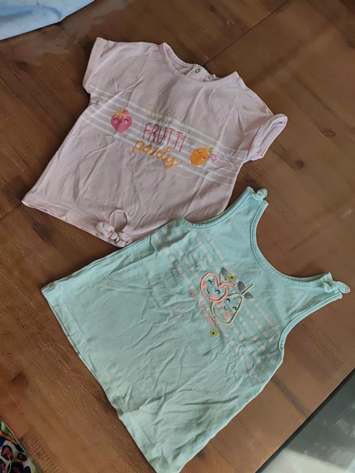 Lot de 2 hauts fille été 18mois