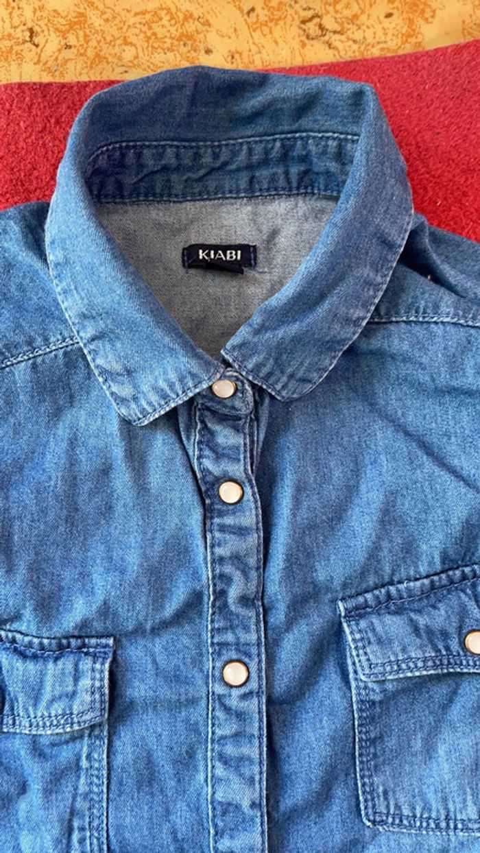 Jolie chemise en jean fille taille 12 ans - photo numéro 3