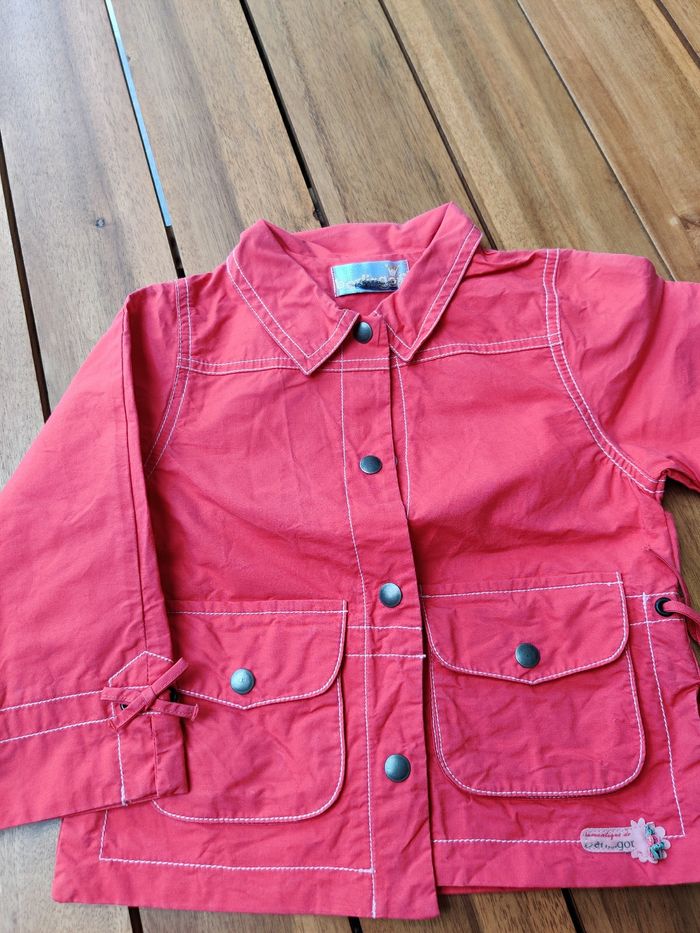 Blouson léger fille rouge 4 ans marque Berlingot - photo numéro 2