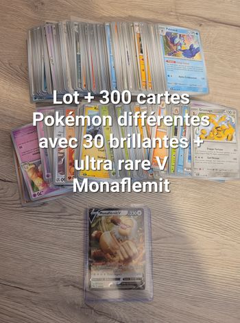 Lot cartes Pokémon différentes avec brillantes