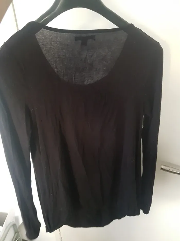 Tshirt noir manche longue pour grossesse - photo numéro 4