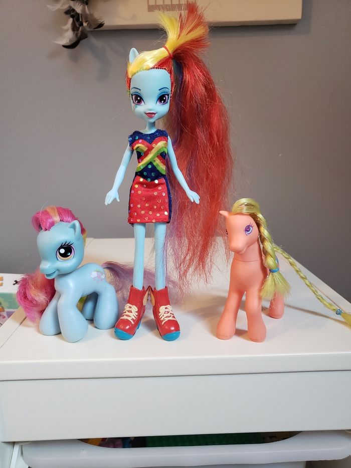 My little Pony - Equestria Girl - Rainbow Dash + deux poneys