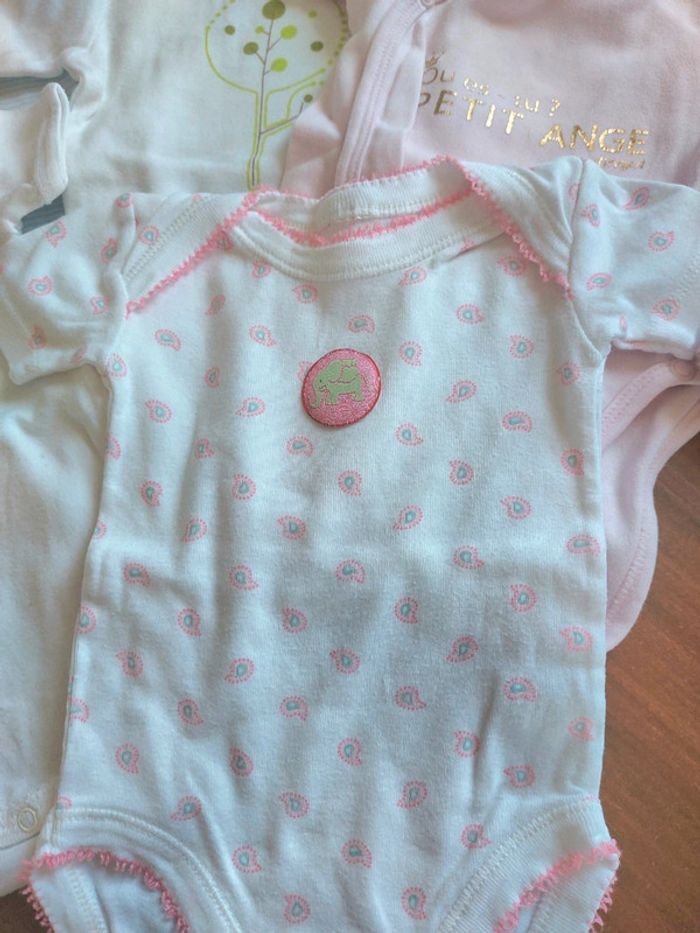 Lot de 5 bodies manches courtes taille 1 mois - photo numéro 2