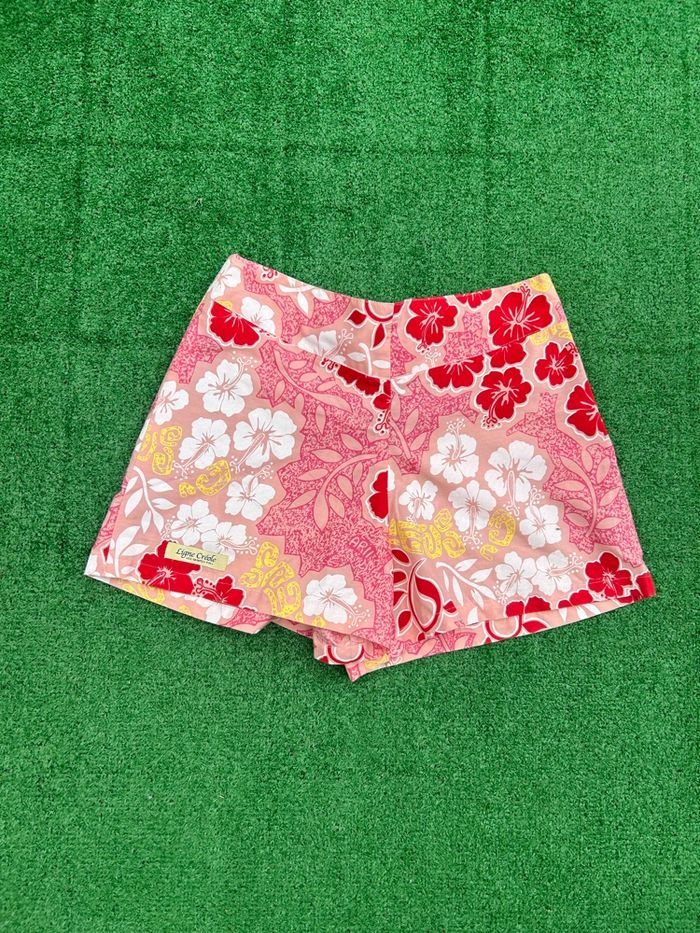 Short fleuri Ligne Créole rose tropical S femme - photo numéro 3