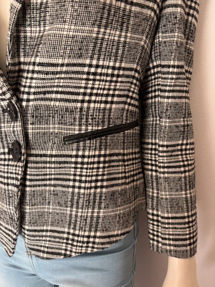 🌺Blazer noir, blanc et gris au motif carreaux Taille M/38🌺 - photo numéro 4