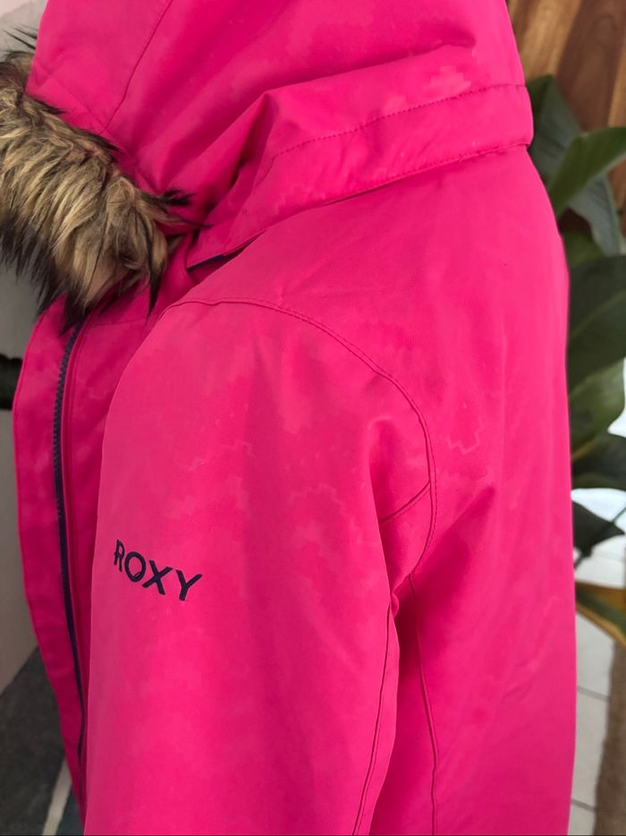 Manteau de ski fille 12 ans Roxy rose capuche fausse fourrure - photo numéro 5