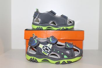 sandales nus pieds grise et verte 29