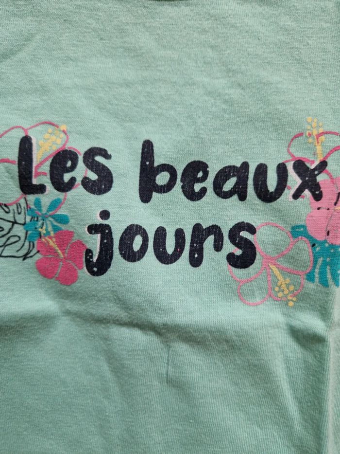Tee-shirt sans manches fille TQF bleu ciel 6 ans - photo numéro 2