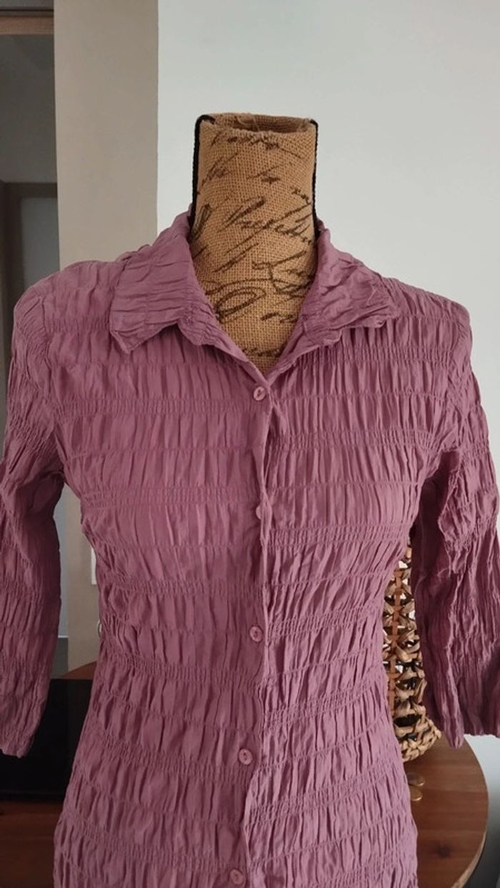Chemise style froissée vieux rose taille 40 - photo numéro 3