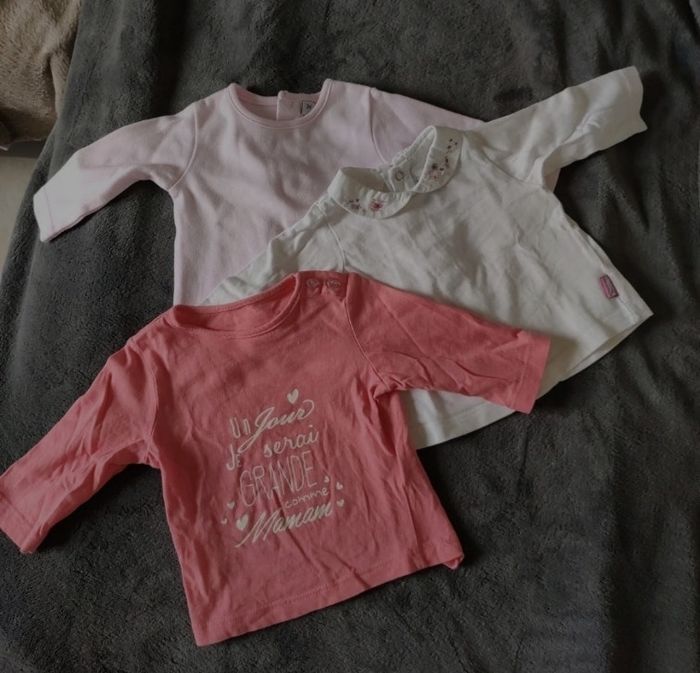 Lot de 3 t-shirts manches longues