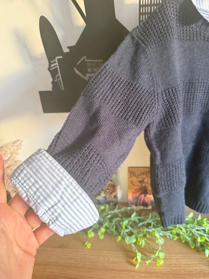 Ensemble pull et chemise Mango garçon - photo numéro 2