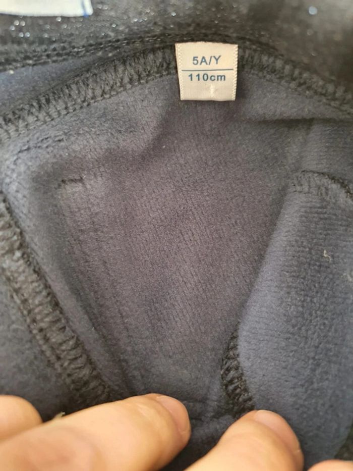 Pantalon chaud okaidi jogging enfant fille taille 5 ans bleu marine pailletés - photo numéro 6