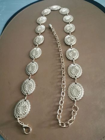 Ceinture Métal femme ovales dorée