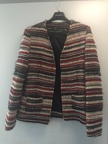 Veste aspect chiné bordeaux et noir 1.2.3