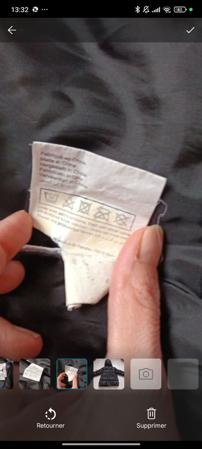 Manteau doudoune noir étoilé fille 3 ans très bon état - photo numéro 6