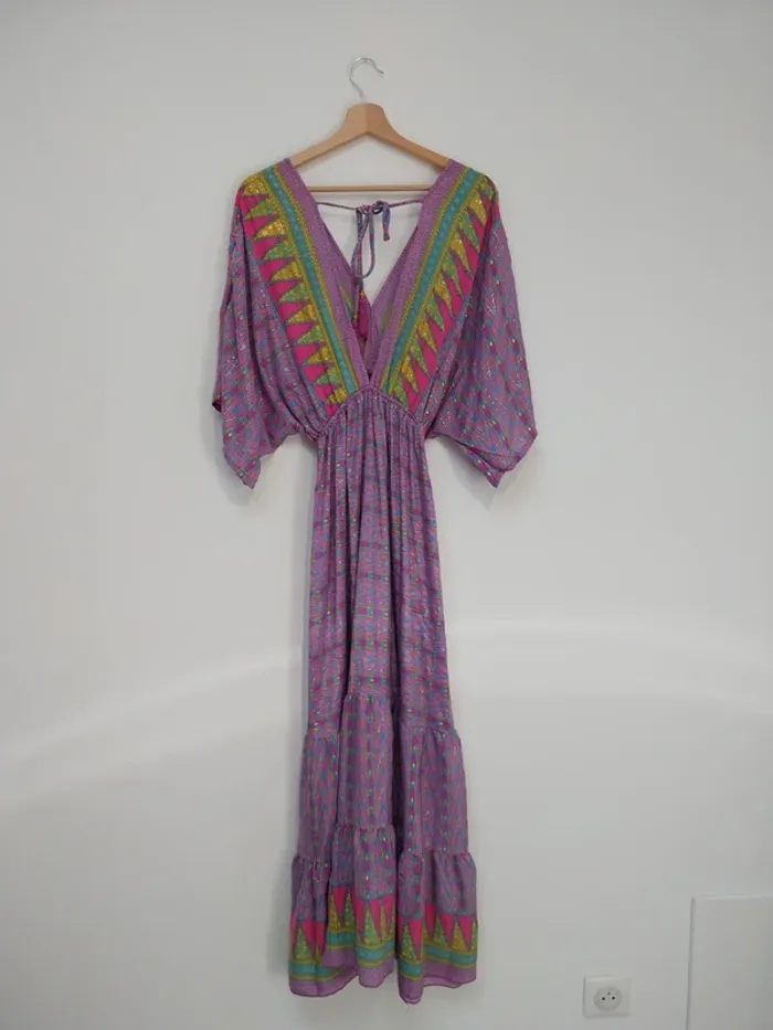 Robe longue violette à motifs 36 - photo numéro 2