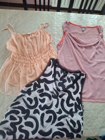 Lot de 2 top roses nude H&M - taille M